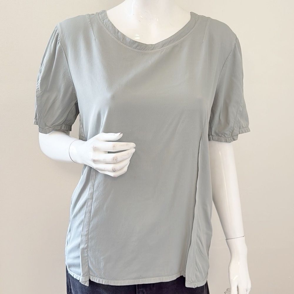 MM6 Maison Martin Margiela Grey Puff Sleeve Viscose Blend Top Size 44